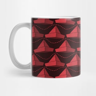 Paper Hats Pattern Dark Red Mug